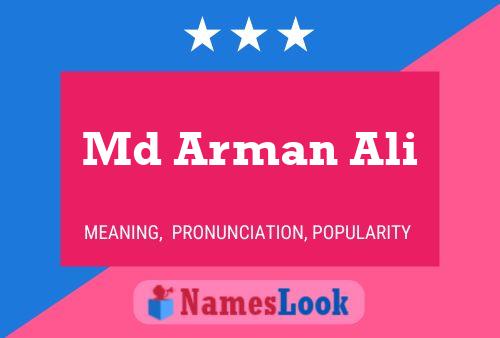 Md Arman Ali Name Poster