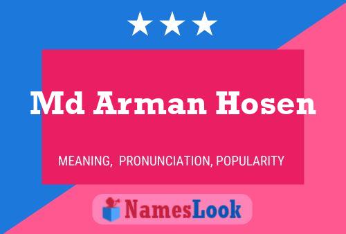 Md Arman Hosen Name Poster