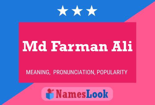 Md Farman Ali Name Poster