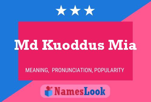 Md Kuoddus Mia Name Poster