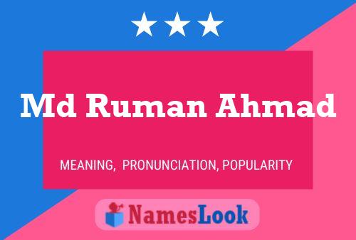 Md Ruman Ahmad Name Poster