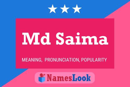 Md Saima Name Poster