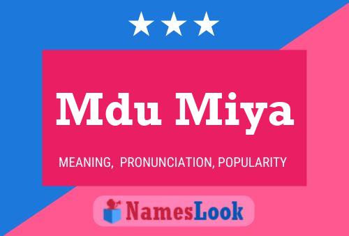 Mdu Miya Name Poster