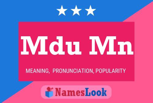 Mdu Mn Name Poster