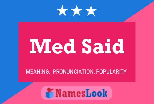 Med Said Name Poster