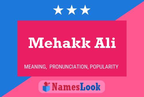 Mehakk Ali Name Poster