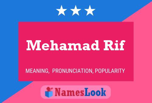 Mehamad Rif Name Poster