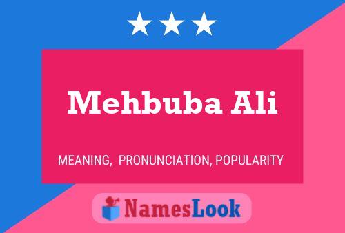 Mehbuba Ali Name Poster