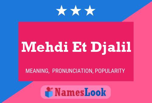 Mehdi Et Djalil Name Poster