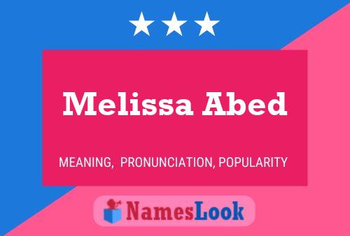 Melissa Abed Name Poster