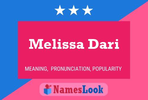 Melissa Dari Name Poster