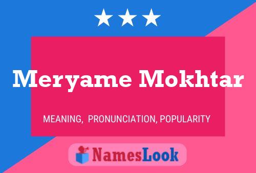 Meryame Mokhtar Name Poster