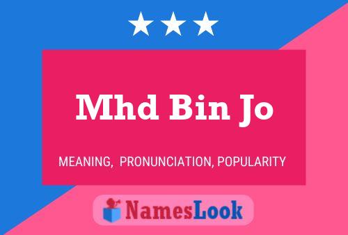 Mhd Bin Jo Name Poster