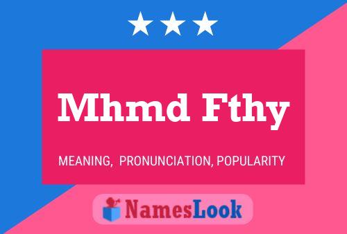 Mhmd Fthy Name Poster