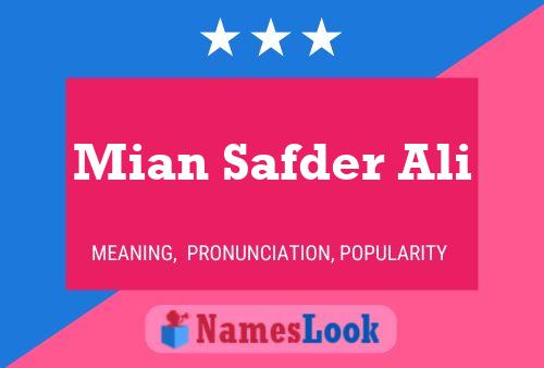 Mian Safder Ali Name Poster