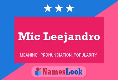 Mic Leejandro Name Poster