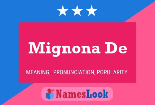 Mignona De Name Poster