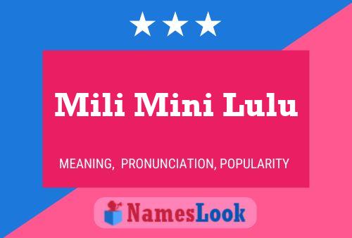 Mili Mini Lulu Name Poster