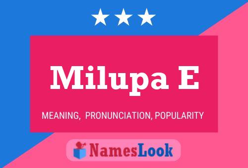 Milupa E Name Poster