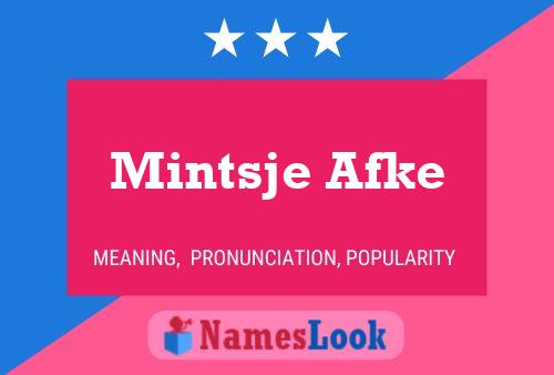 Mintsje Afke Name Poster