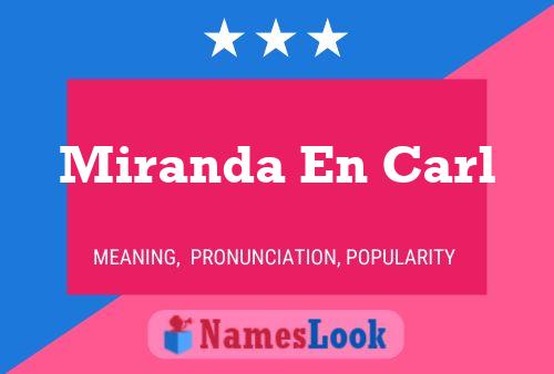 Miranda En Carl Name Poster