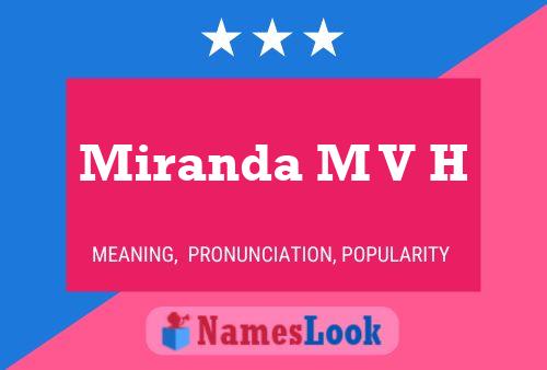 Miranda M V H Name Poster