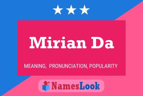 Mirian Da Name Poster