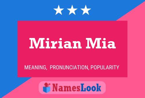 Mirian Mia Name Poster