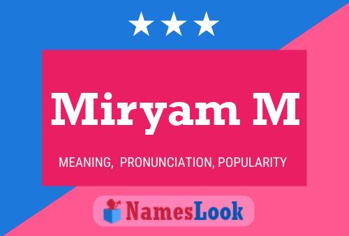 Miryam M Name Poster