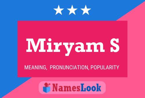 Miryam S Name Poster