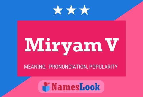 Miryam V Name Poster