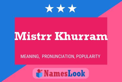 Mistrr Khurram Name Poster