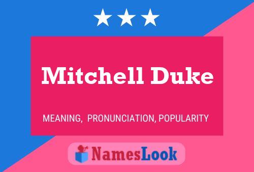 Mitchell Duke Name Poster