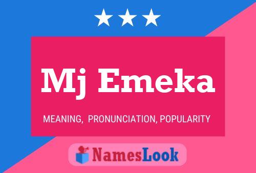 Mj Emeka Name Poster