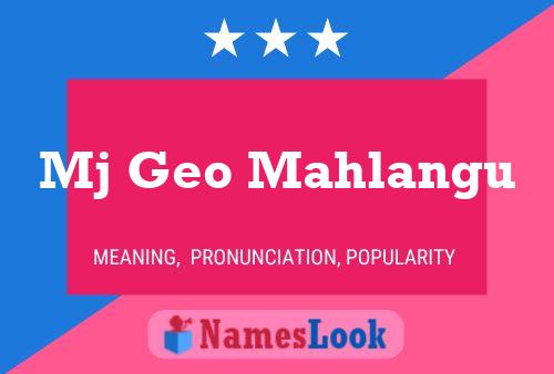 Mj Geo Mahlangu Name Poster