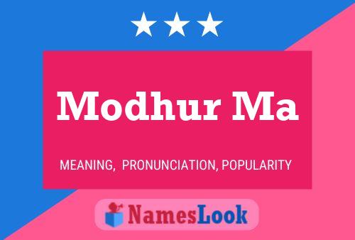 Modhur Ma Name Poster