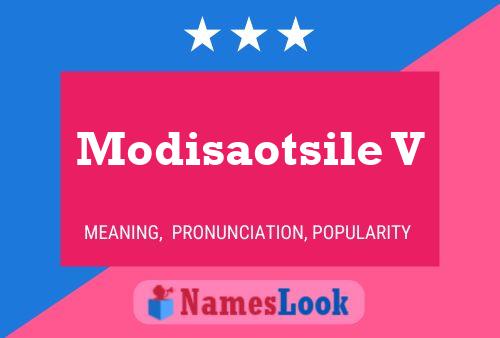 Modisaotsile V Name Poster