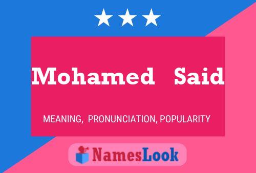 Mohamed   Said Name Poster