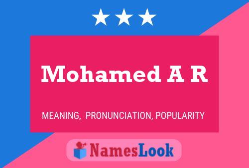 Mohamed A R Name Poster