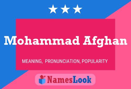 Mohammad Afghan Name Poster