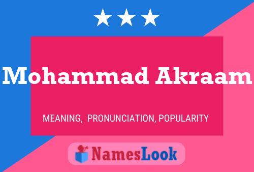 Mohammad Akraam Name Poster