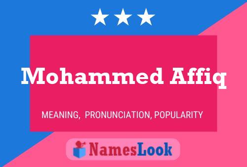 Mohammed Affiq Name Poster