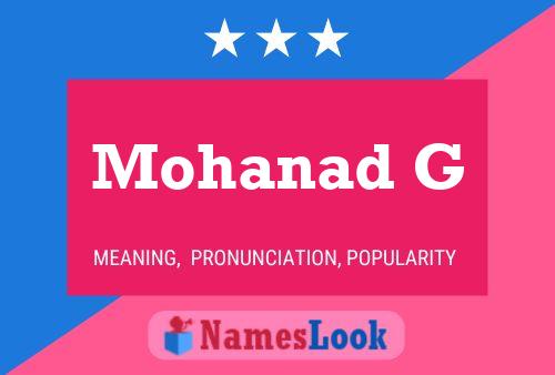 Mohanad G Name Poster