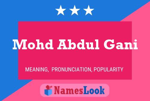 Mohd Abdul Gani Name Poster