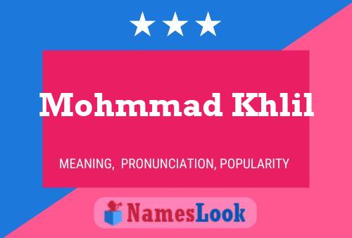 Mohmmad Khlil Name Poster