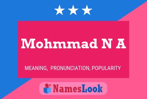 Mohmmad N A Name Poster