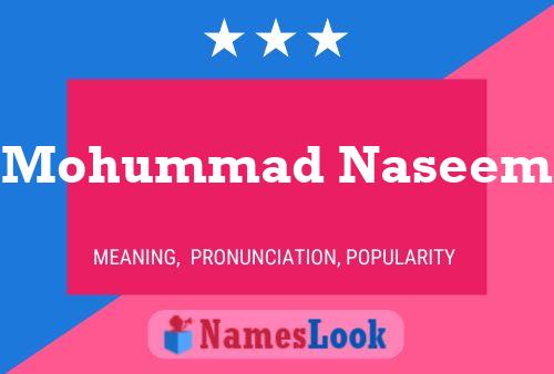 Mohummad Naseem Name Poster