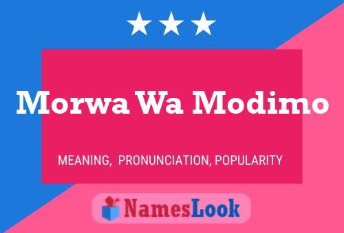 Morwa Wa Modimo Name Poster