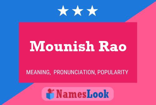 Mounish Rao Name Poster