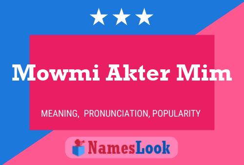 Mowmi Akter Mim Name Poster